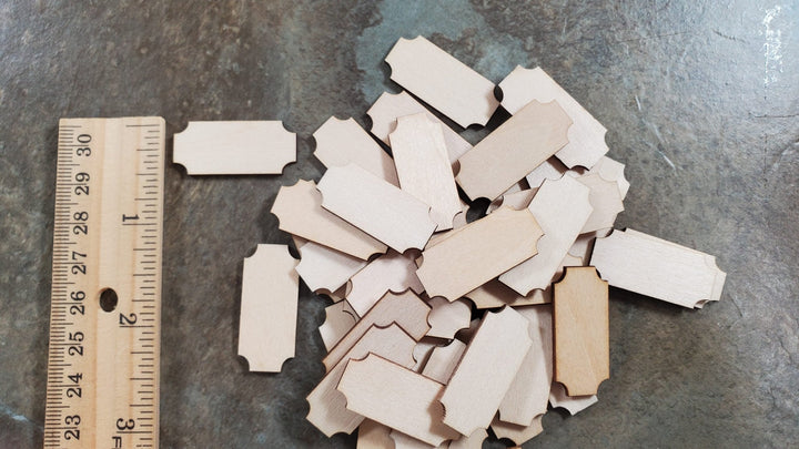 Wood Cut Outs 40 Small pieces Basswood 1/16" thick Blanks Tiles DIY Crafts - MiniatureCrush