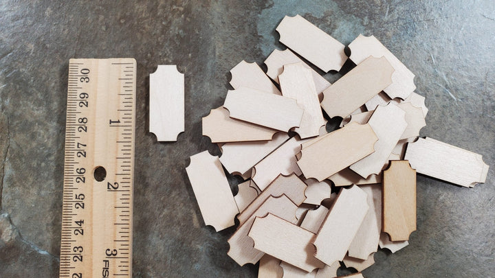 Wood Cut Outs 40 Small pieces Basswood 1/16" thick Blanks Tiles DIY Crafts - MiniatureCrush