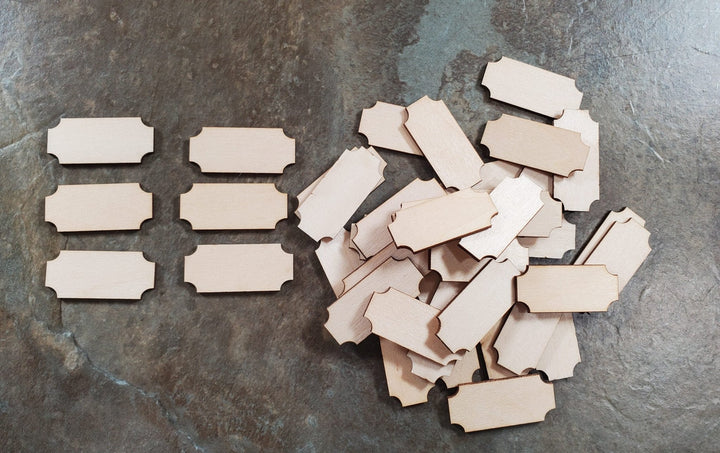 Wood Cut Outs 40 Small pieces Basswood 1/16" thick Blanks Tiles DIY Crafts - MiniatureCrush