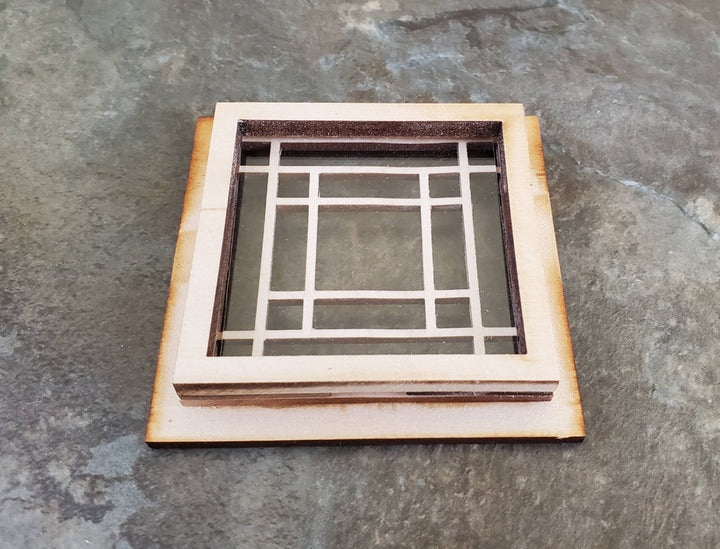 Dollhouse Miniature Square Window Prairie Style fits 2.5" opening 1:12 Scale