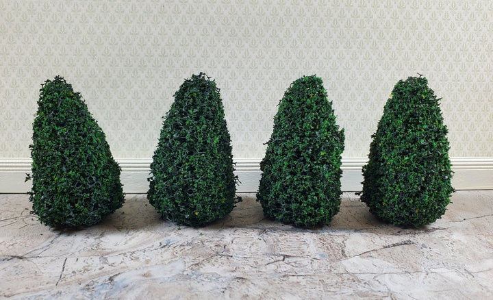 4 Model Scenery Shrubs Bushes Tapered Green Dollhouses Scale Models Model RR 2.5" - Miniature Crush