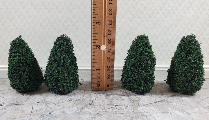 4 Model Scenery Shrubs Bushes Tapered Green Dollhouses Scale Models Model RR 2.5" - Miniature Crush
