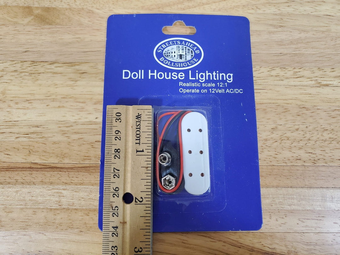 9 Volt Battery Adapter with 3 Plugs Dollhouse Miniatures Wiring Lights - Miniature Crush
