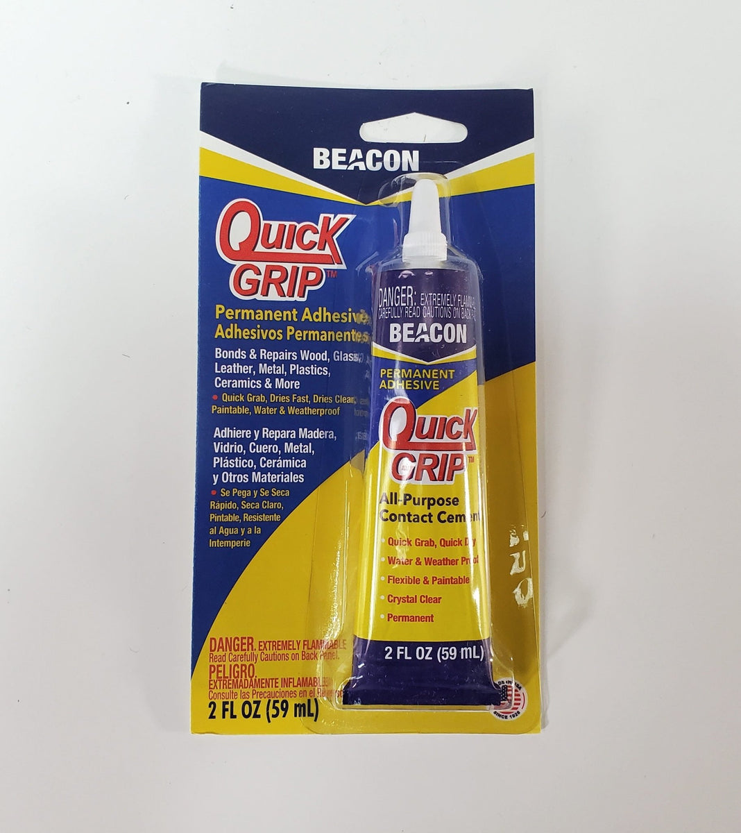 Beacon Quick Grip Contact Cement Glue Permanent Adhesive 2oz Wood Glass
