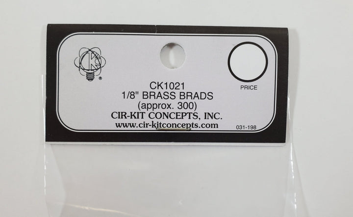 Cir-Kit 1/8" Brass Brads Nails 300 Pack for Dollhouse Tape Wire Set-ups CK1021-1 - Miniature Crush