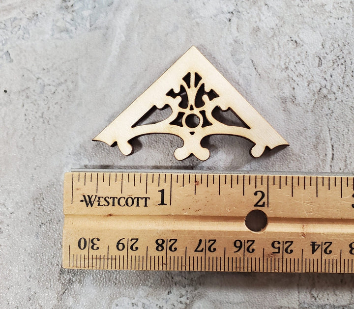 Dollhouse Apex Trim Victorian Style Pediment x2 Small Miniature Wood Decoration MC146 - Miniature Crush