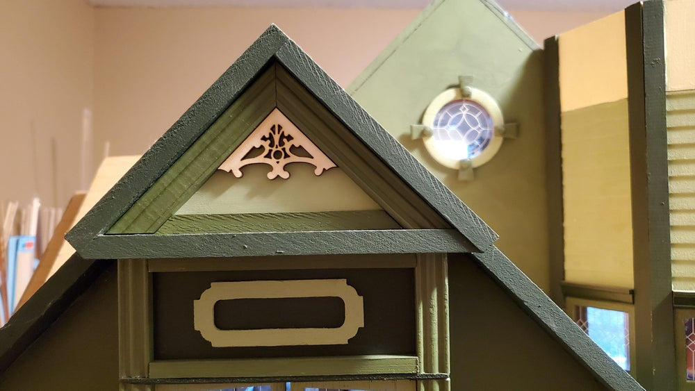 Dollhouse Apex Trim Victorian Style Pediment x2 Small Miniature Wood Decoration MC146 - Miniature Crush