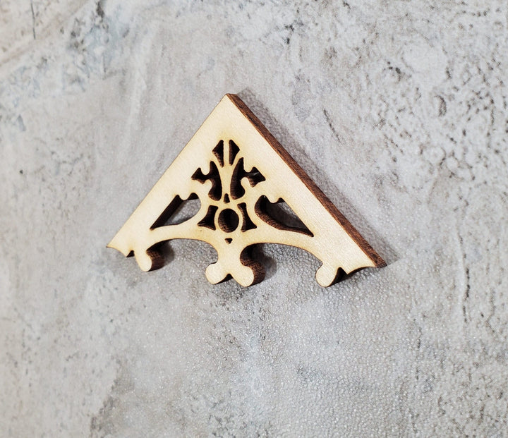 Dollhouse Apex Trim Victorian Style Pediment x2 Small Miniature Wood Decoration MC146 - Miniature Crush