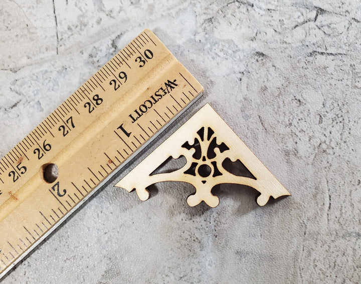 Dollhouse Apex Trim Victorian Style Pediment x2 Small Miniature Wood Decoration MC146 - Miniature Crush