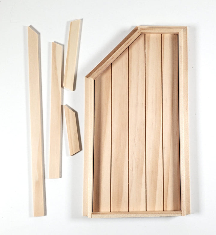 Dollhouse Attic Door Angled Top 1:12 Scale Miniature Unpainted Wood - Miniature Crush