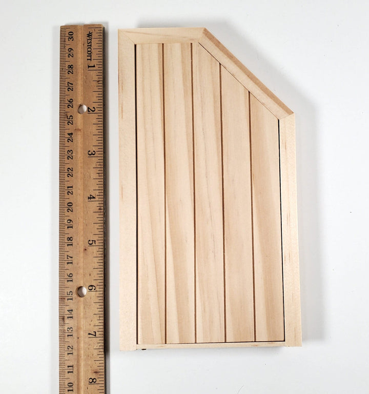 Dollhouse Attic Door Angled Top 1:12 Scale Miniature Unpainted Wood - Miniature Crush