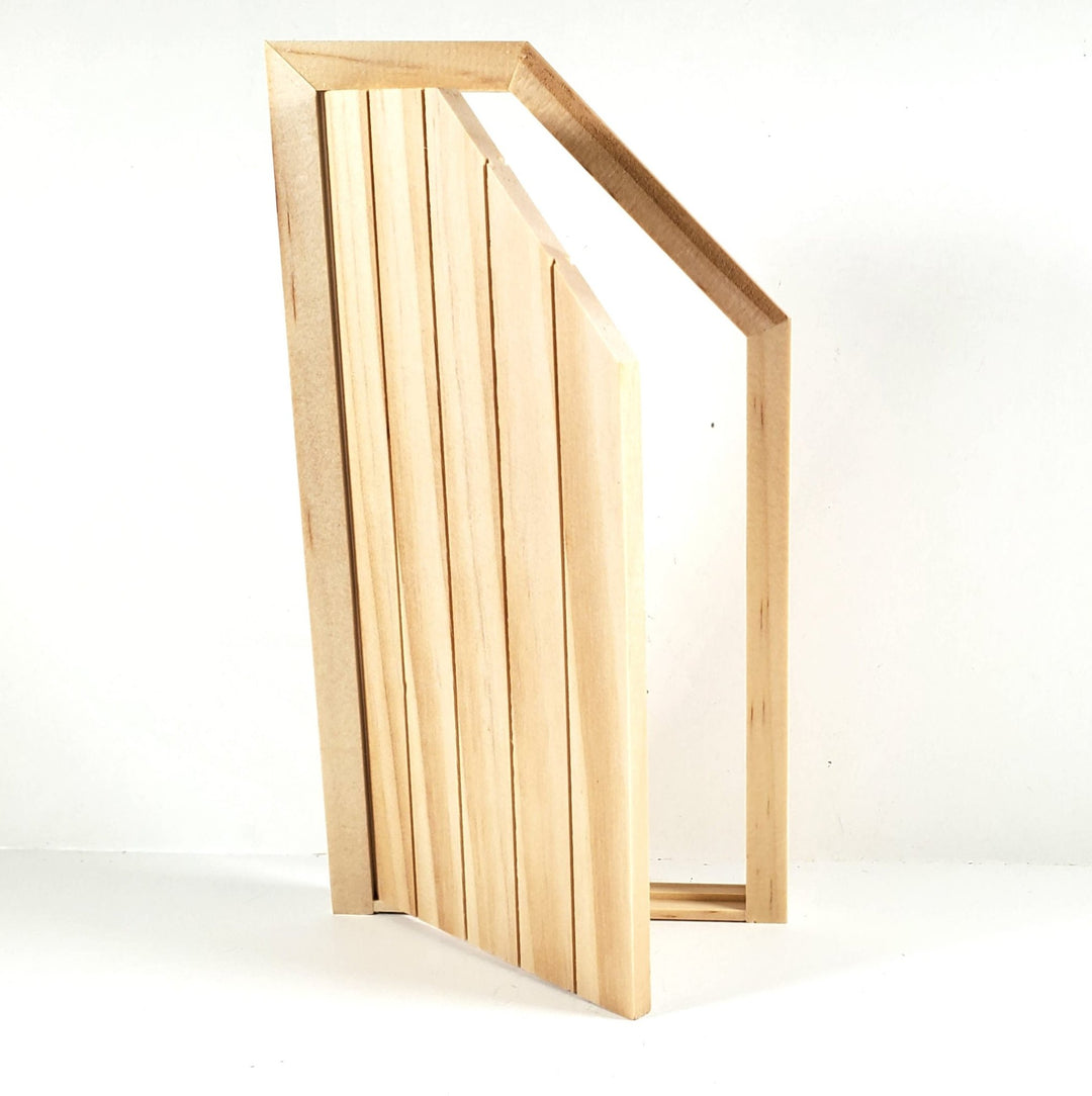 Dollhouse Attic Door Angled Top 1:12 Scale Miniature Unpainted Wood - Miniature Crush
