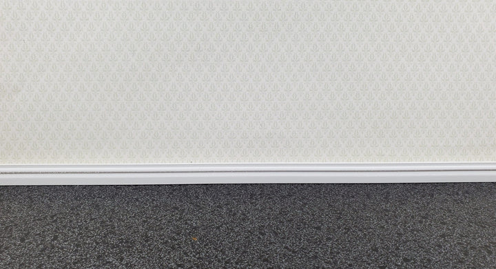 Dollhouse Baseboard 5 Pieces Trim White 12mm x 45cm long 1:12 Scale Skirting - Miniature Crush
