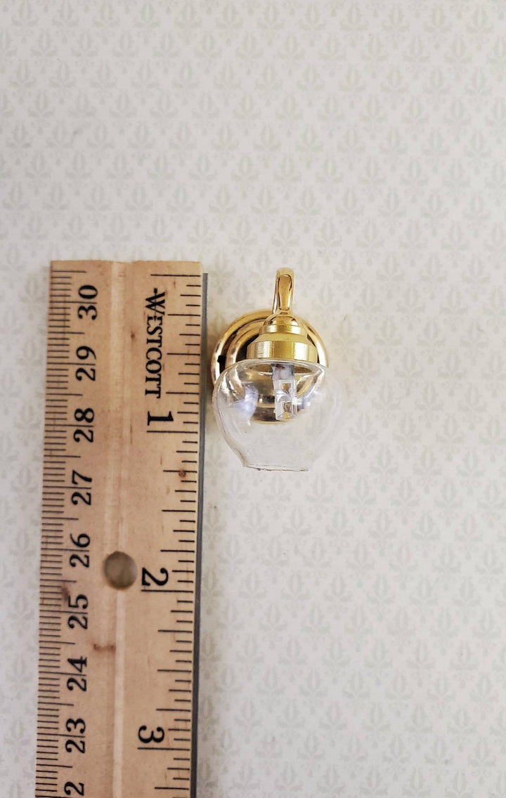 Dollhouse Battery Light LARGE Wall Sconce Clear Shade 1:12 Scale Miniature - Miniature Crush