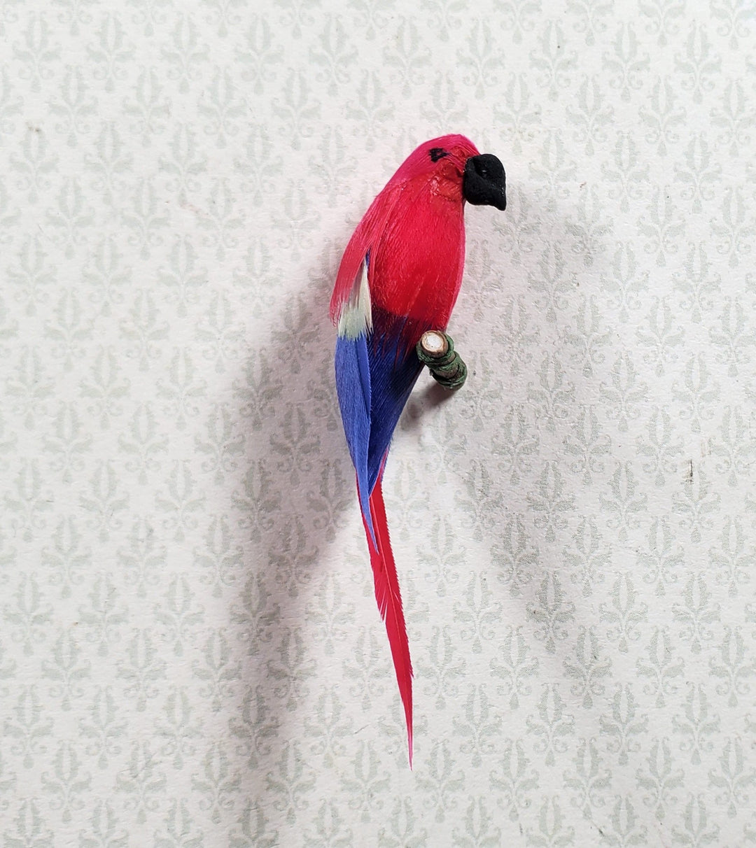 Dollhouse Bird Parrot Scarlet Macaw Large 1:12 Scale Miniature Pet - Miniature Crush