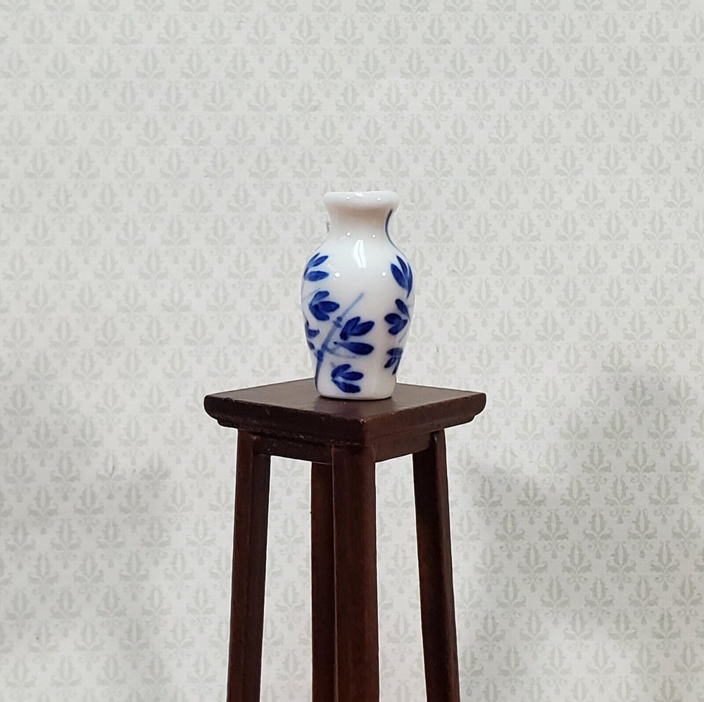 Dollhouse Blue & White Decorative Vase for Flowers Tall 1:12 Scale Miniature - Miniature Crush