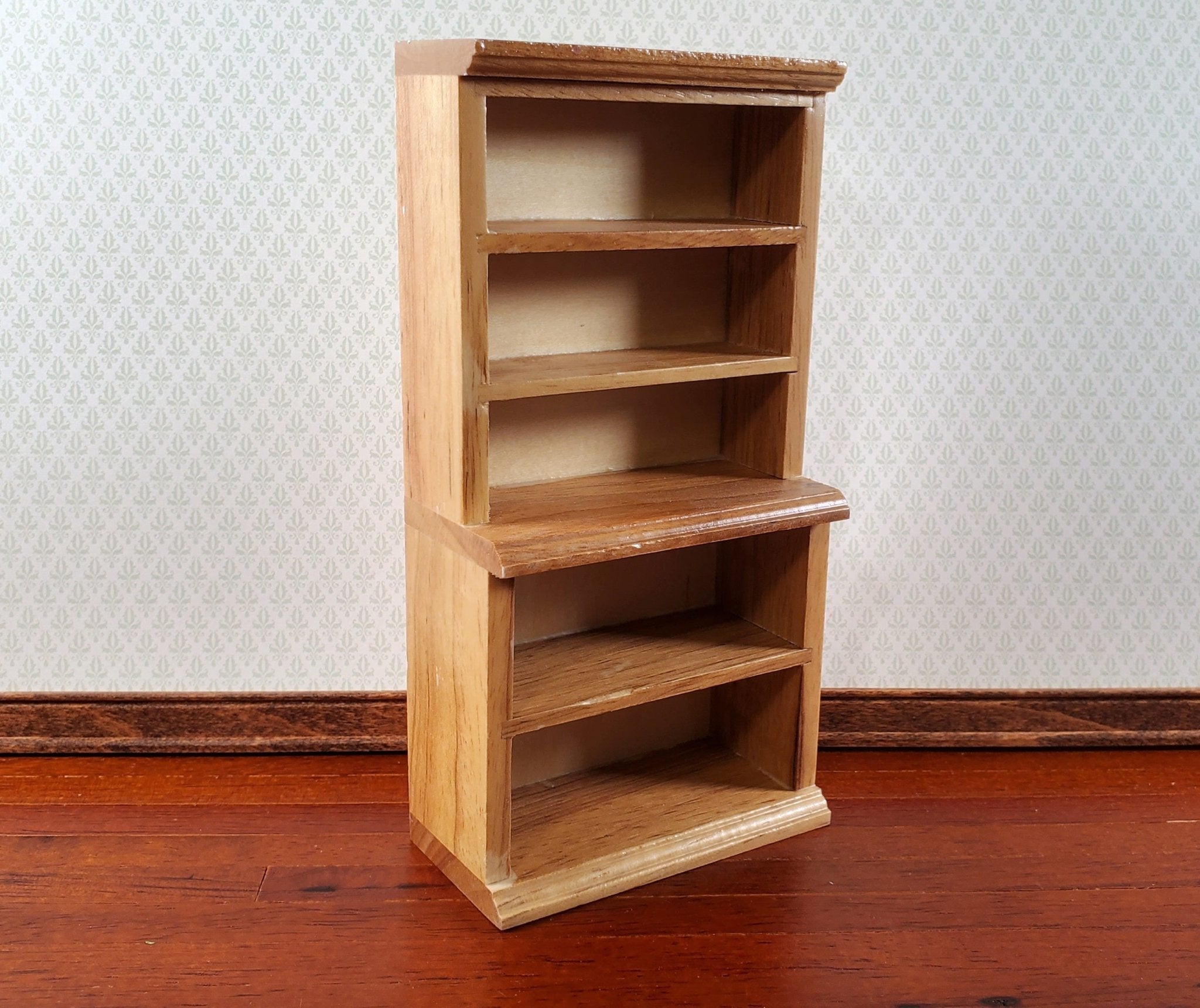 Odoria Pink Dollhouse Bookcase - 1/12 Scale Miniature Wood Shelf For Doll Accessories