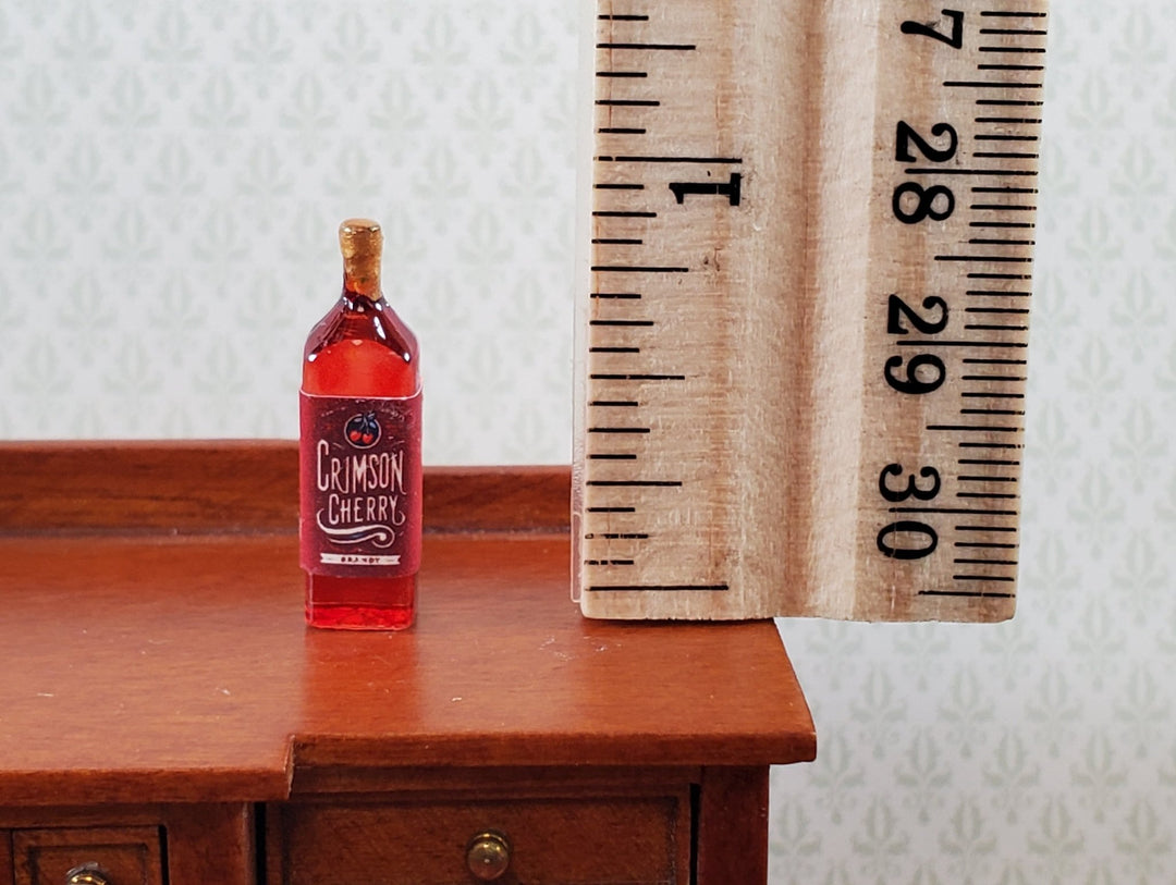 Dollhouse Bottle of Brandy "Crimson Cherry" 1:12 Scale Miniature Drinks Handmade - Miniature Crush