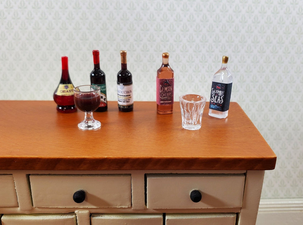 Dollhouse Bottle of Rum "Sapphire Seas" 1:12 Scale Miniature Drinks Handmade - Miniature Crush