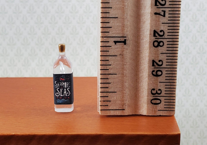 Dollhouse Bottle of Rum "Sapphire Seas" 1:12 Scale Miniature Drinks Handmade - Miniature Crush