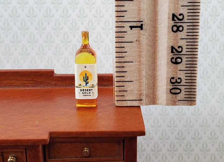 Dollhouse Bottle of Tequila Desert Gold 1:12 Scale Miniature Drinks Handmade - Miniature Crush