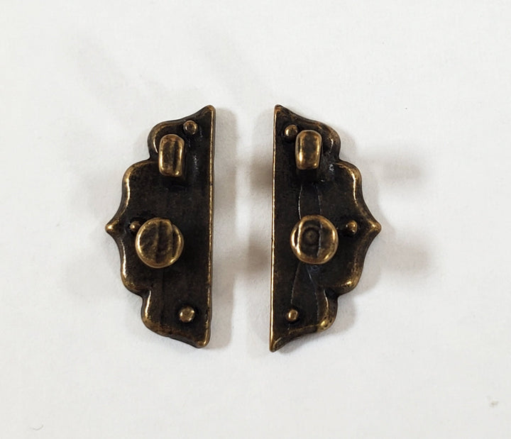 Dollhouse Cabinet Handles Pulls Decorative Bronze x2 1:12 Scale Miniatures - Miniature Crush