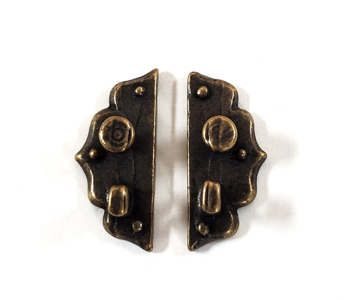 Dollhouse Cabinet Handles Pulls Decorative Bronze x2 1:12 Scale Miniatures - Miniature Crush