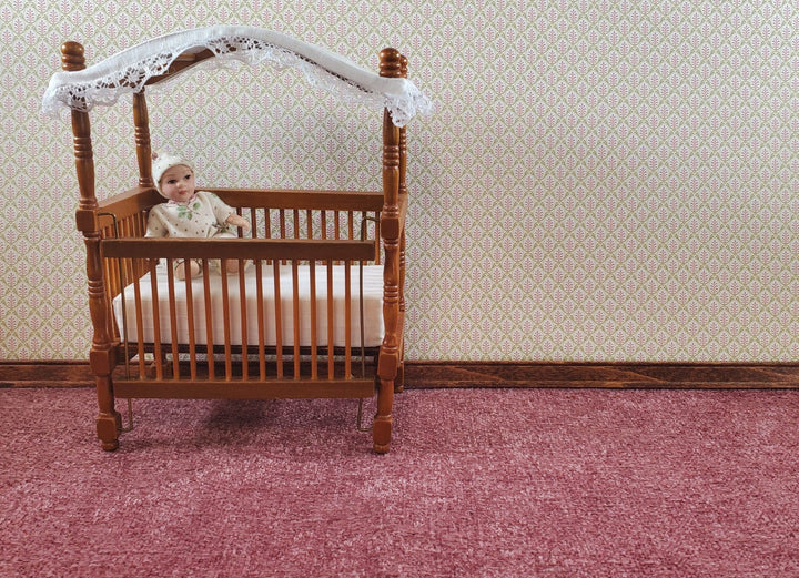 Dollhouse Carpet Dark Pink Modern Fabric 15"x15" 1:12 Scale Miniature - Miniature Crush