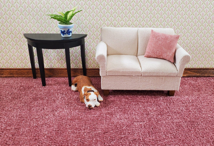 Dollhouse Carpet Dark Pink Modern Fabric 15"x15" 1:12 Scale Miniature - Miniature Crush