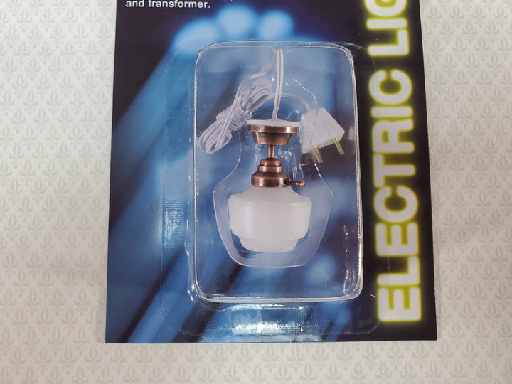 Dollhouse Ceiling Bronze Base White Shade 1:12 Scale Miniature 12 Volt Plug-in - Miniature Crush