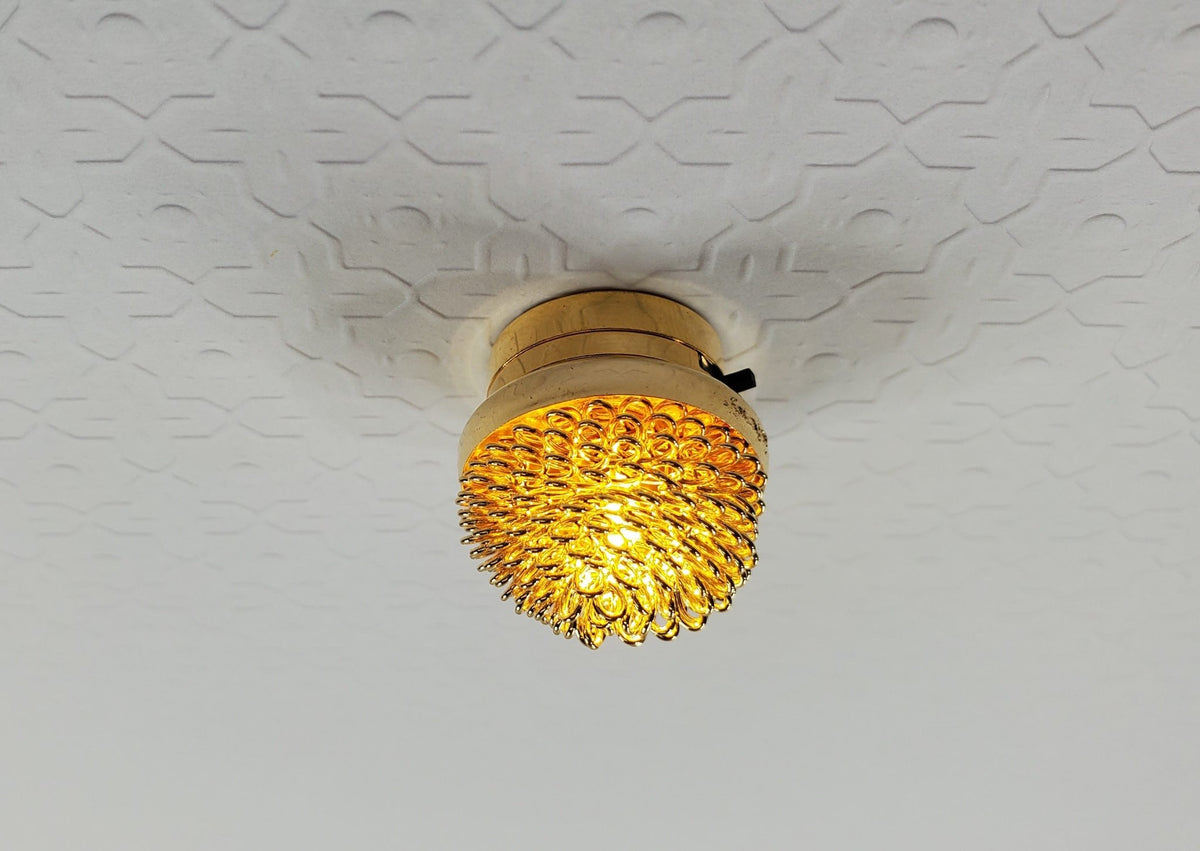 Dollhouse Ceiling Light Battery Operated Gold Fancy 112 Scale