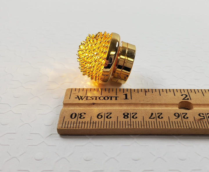 Dollhouse Ceiling Light Battery Operated Gold Fancy 1:12 Scale Miniature - Miniature Crush