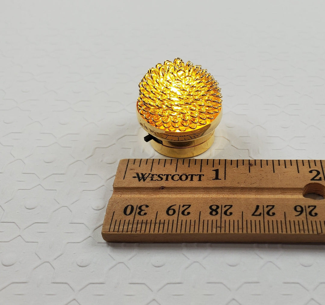 Dollhouse Ceiling Light Battery Operated Gold Fancy 1:12 Scale Miniature - Miniature Crush