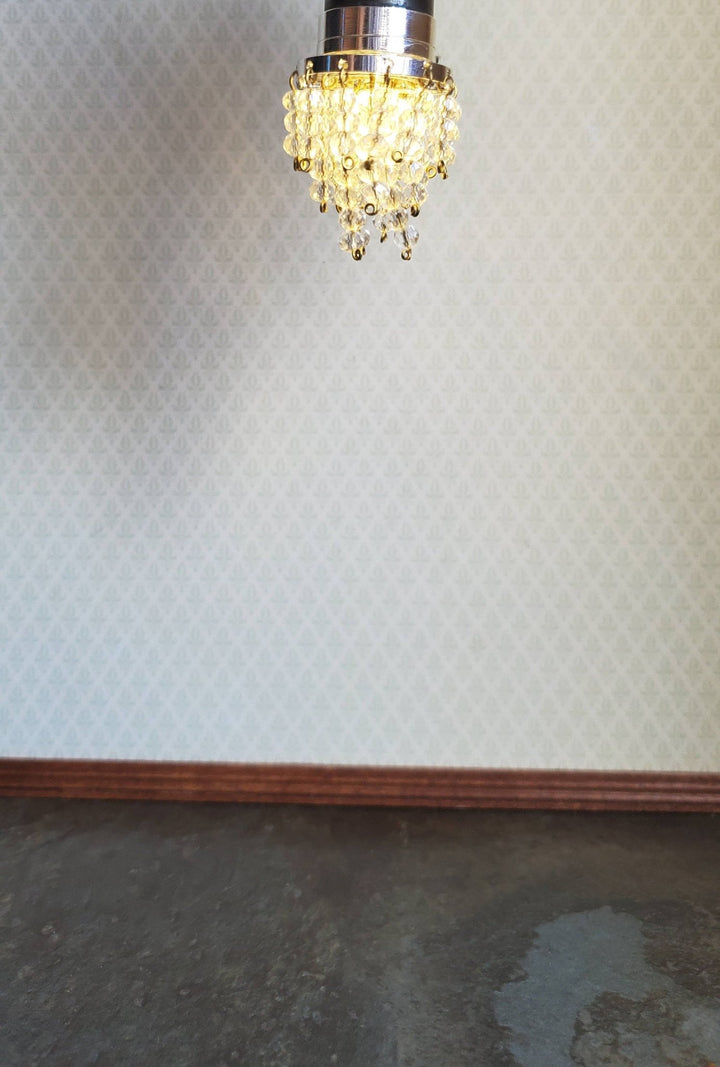 Dollhouse Ceiling Light "Crystal" Beads 1:12 Scale Miniature Battery Operated - Miniature Crush