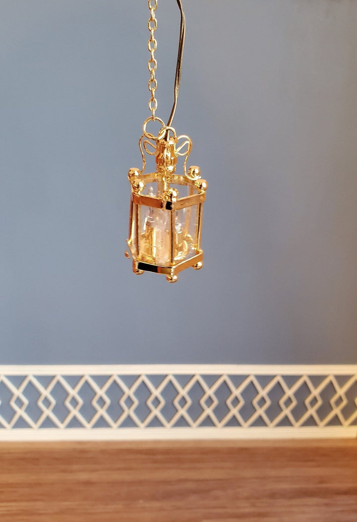 Dollhouse Ceiling Light Hanging Lantern Electric 1:12 Scale Miniature 12 Volt - Miniature Crush