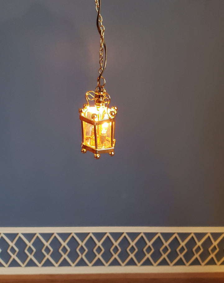 Dollhouse Ceiling Light Hanging Lantern Electric 1:12 Scale Miniature 12 Volt - Miniature Crush