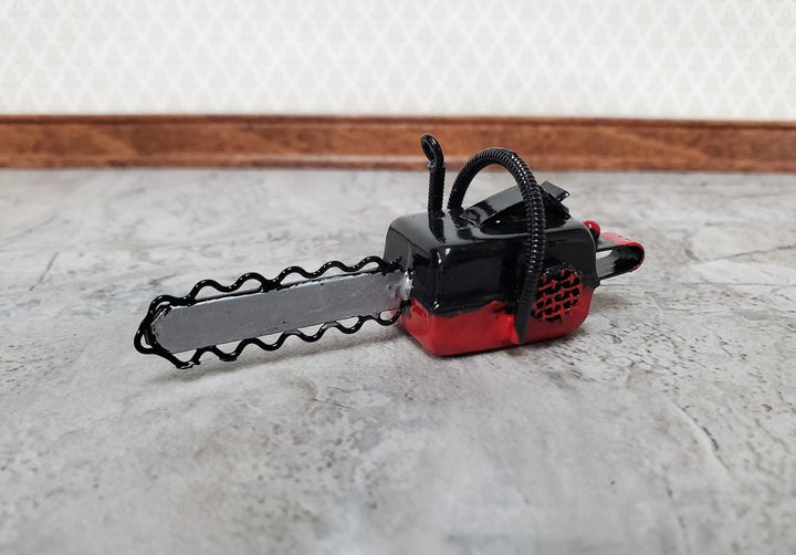 Dollhouse Chain Saw for the Garden or Yard Metal 1:12 Scale Miniature Prop Garage - Miniature Crush