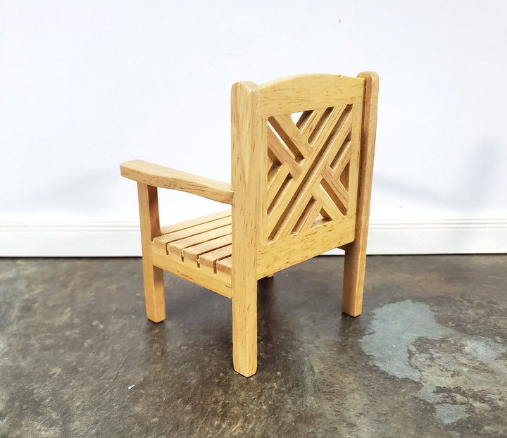 Dollhouse Chair Outdoor Garden Porch Patio Light Oak 1:12 Scale Miniature Furniture - Miniature Crush