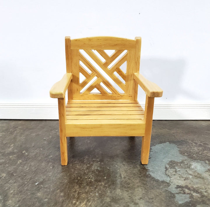 Dollhouse Chair Outdoor Garden Porch Patio Light Oak 1:12 Scale Miniature Furniture - Miniature Crush