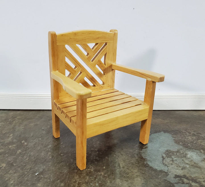 Dollhouse Chair Outdoor Garden Porch Patio Light Oak 1:12 Scale Miniature Furniture - Miniature Crush