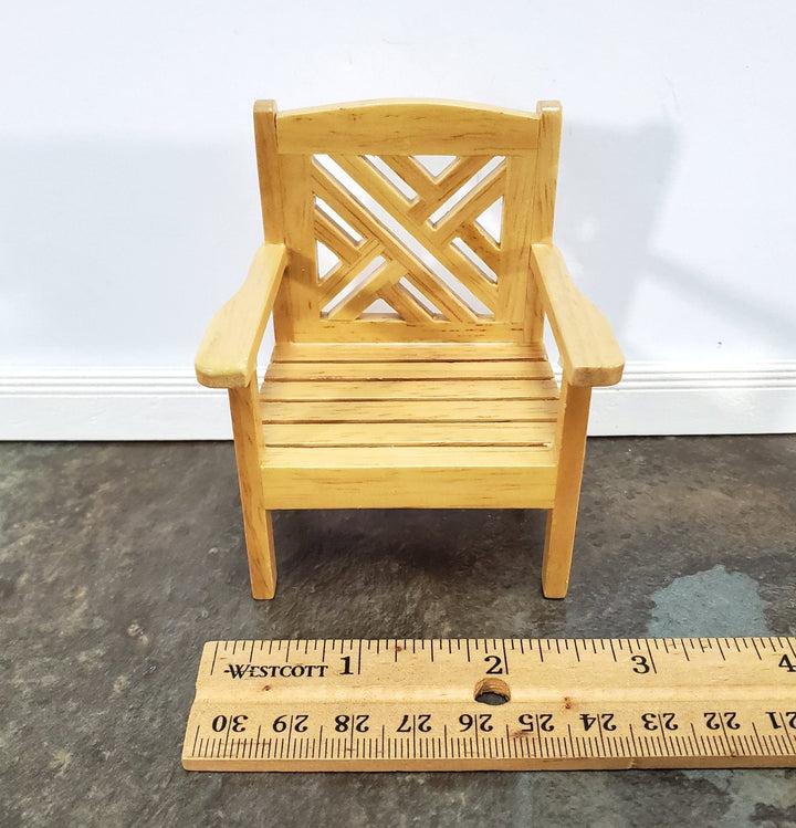 Dollhouse Chair Outdoor Garden Porch Patio Light Oak 1:12 Scale Miniature Furniture - Miniature Crush
