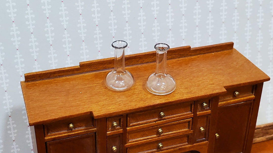 Dollhouse Chemist Flasks Set of 2 Lab Jar Real Glass Mad Scientist 1:12 Scale - Miniature Crush
