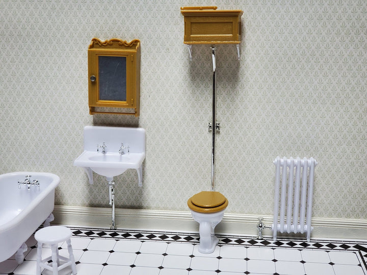 Dollhouse Chrysnbon Bathroom KIT Victorian Style Plastic 1:12 Scale Miniature Bathtub Toilet Sink - Miniature Crush
