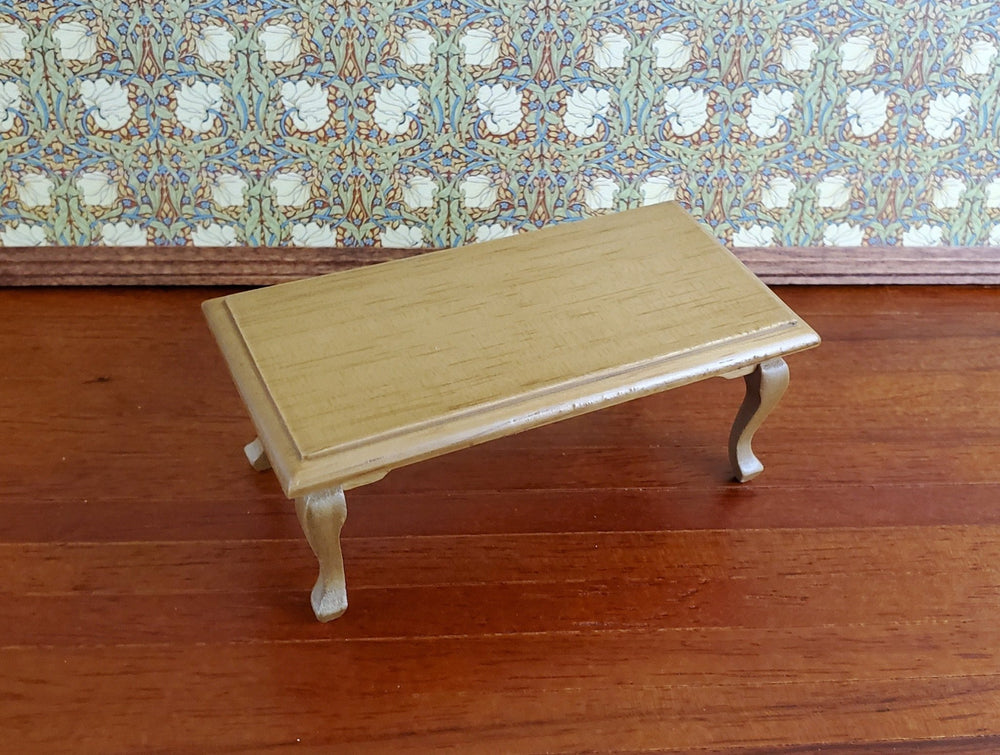 Dollhouse Coffee Table Rectangle Light Walnut Finish 1:12 Scale Miniature Furniture - Miniature Crush