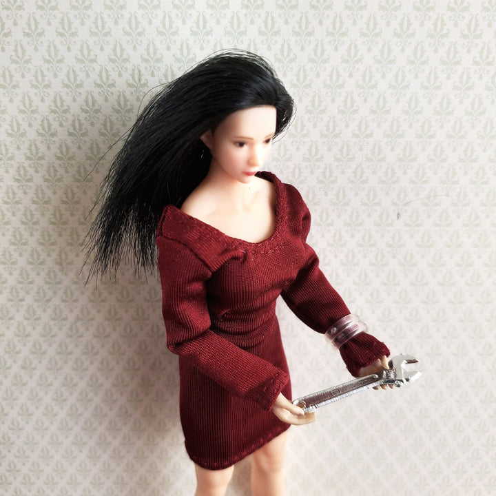 Dollhouse Crescent Wrench Large 1:12 Scale Miniature Tool Painted Metal - Miniature Crush