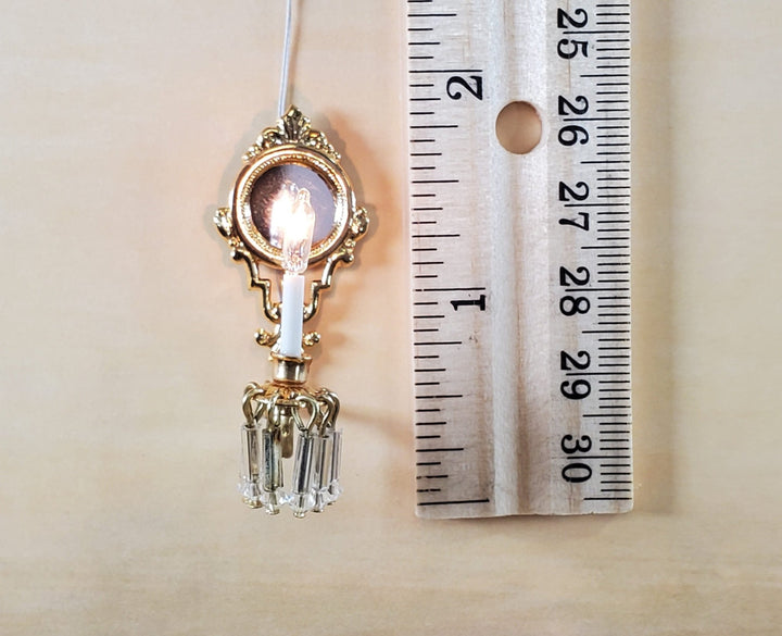 Dollhouse Crystal Wall Sconce 12 Volt 1:12 Scale Miniature Handmade - Miniature Crush
