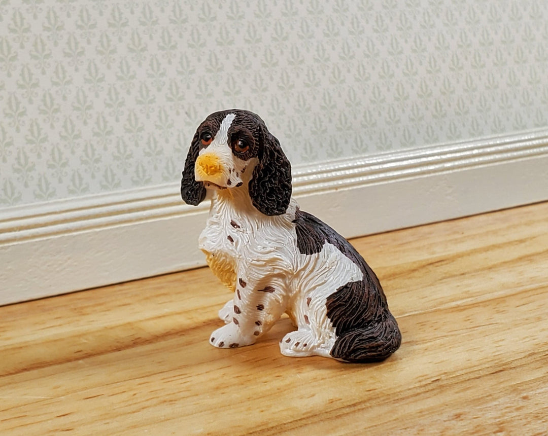 Dollhouse Dog English Springer Spaniel Sitting 1:12 Scale Miniature Animal Pet - Miniature Crush