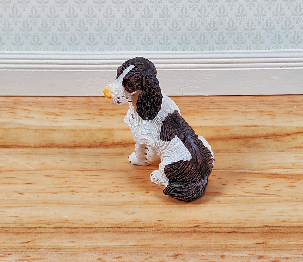 Dollhouse Dog English Springer Spaniel Sitting 1:12 Scale Miniature Animal Pet - Miniature Crush