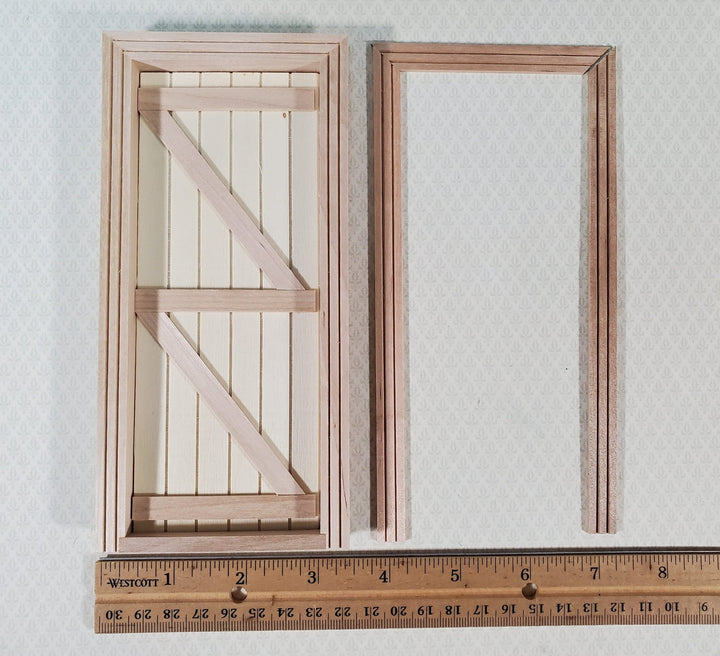 Dollhouse Door Ledged & Braced Farm House Style Exterior 1:12 Scale Miniature - Miniature Crush