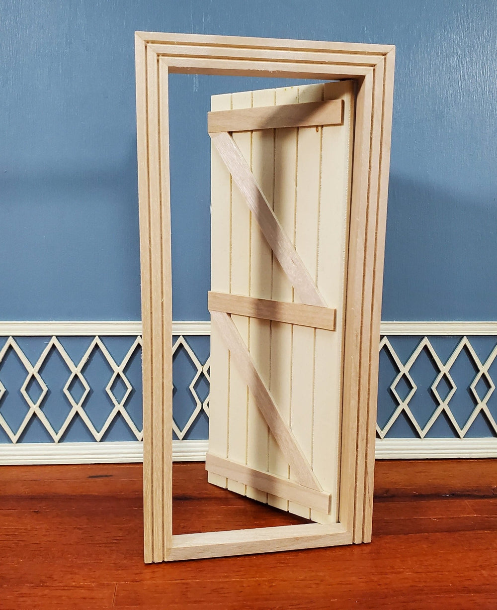 Dollhouse Door Ledged & Braced Farm House Style Exterior 1:12 Scale Miniature - Miniature Crush